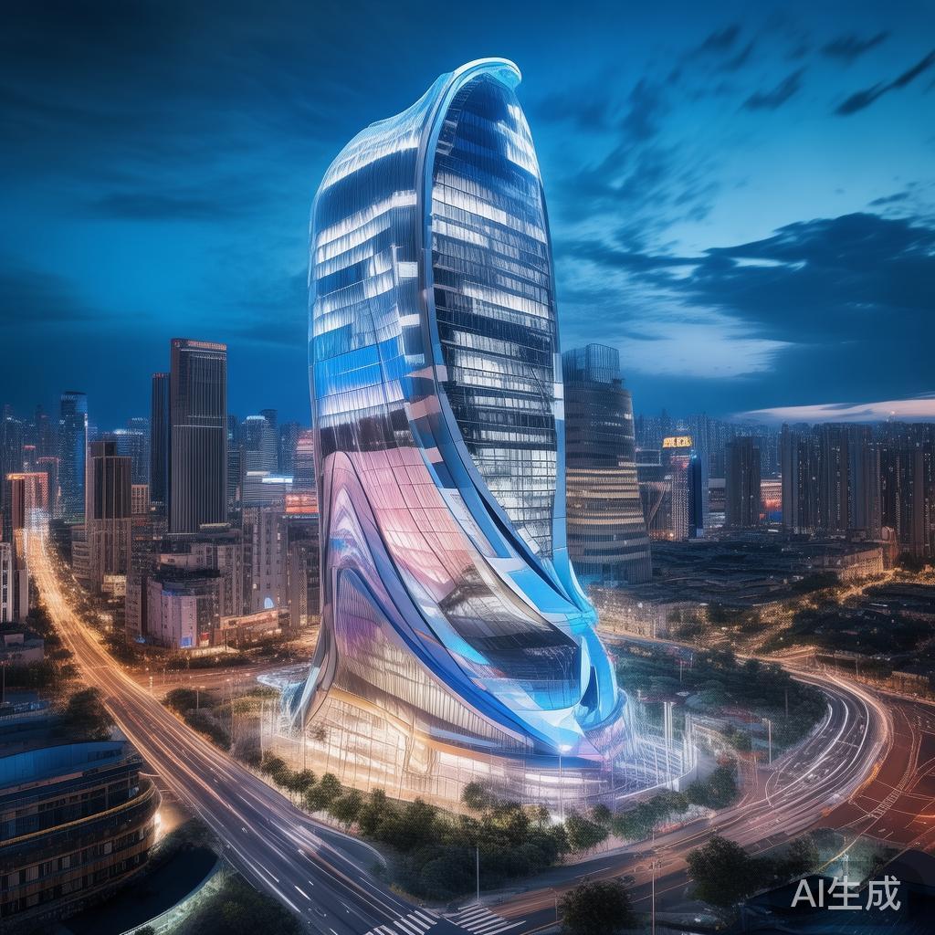 上海科技发展新中心6，创新与融合的未来之光