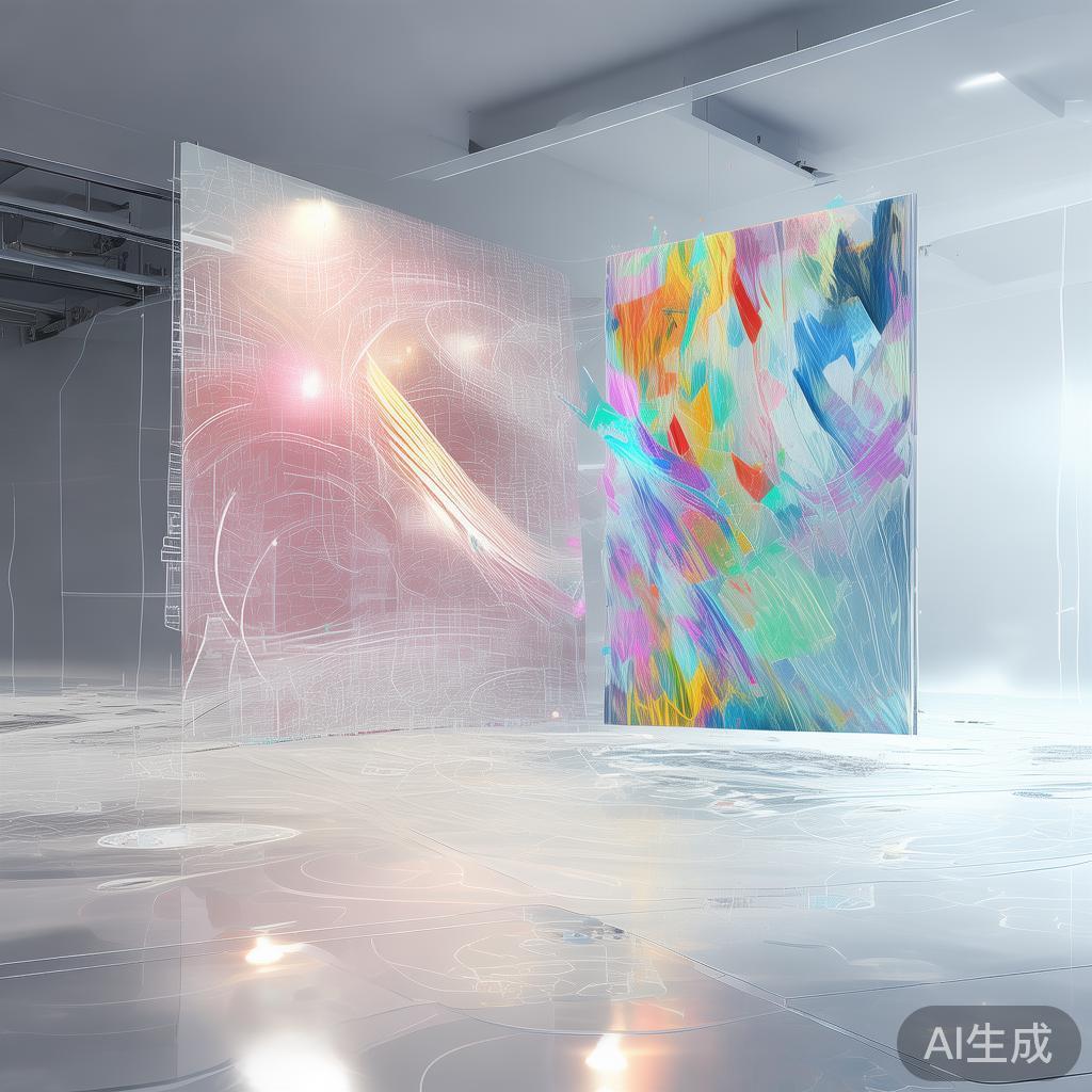 科技动态背景白色调，科技与艺术的碰撞