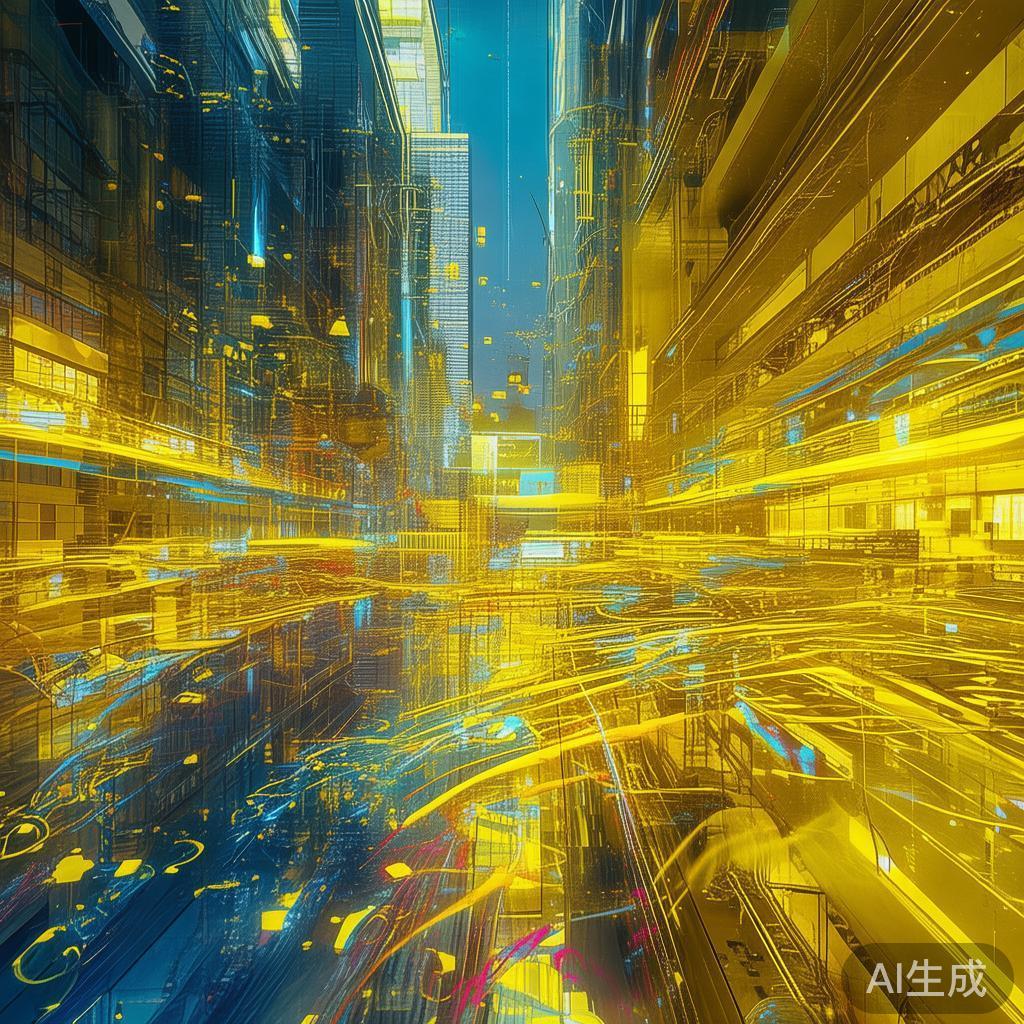 科技与艺术的碰撞，黄色科技动态的视觉艺术之美