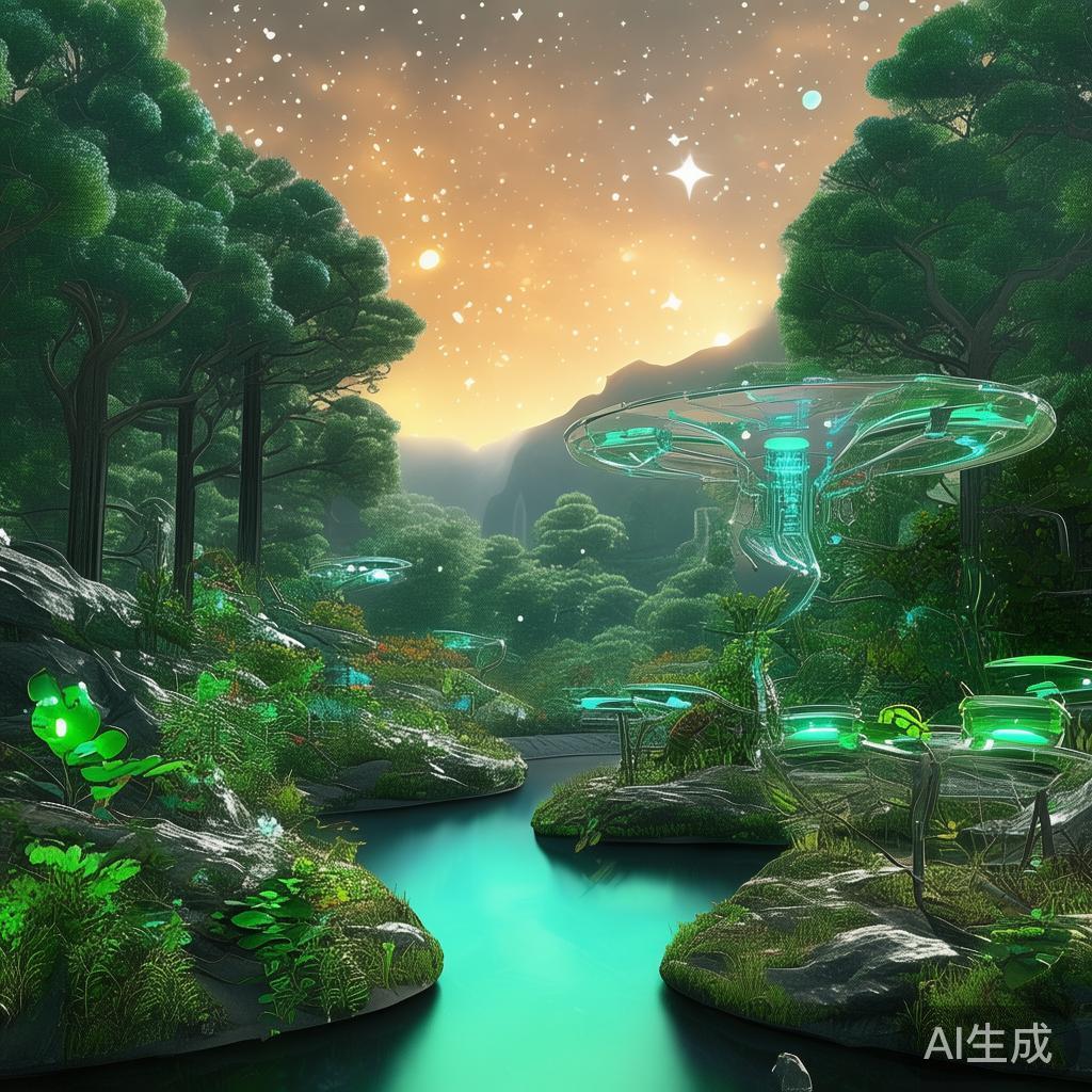 科技与自然完美融合，3D立体壁纸设计