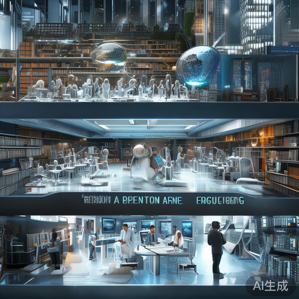 科技体系一般分为四层，基础研究、应用与开发、政策与监管、社会影响
