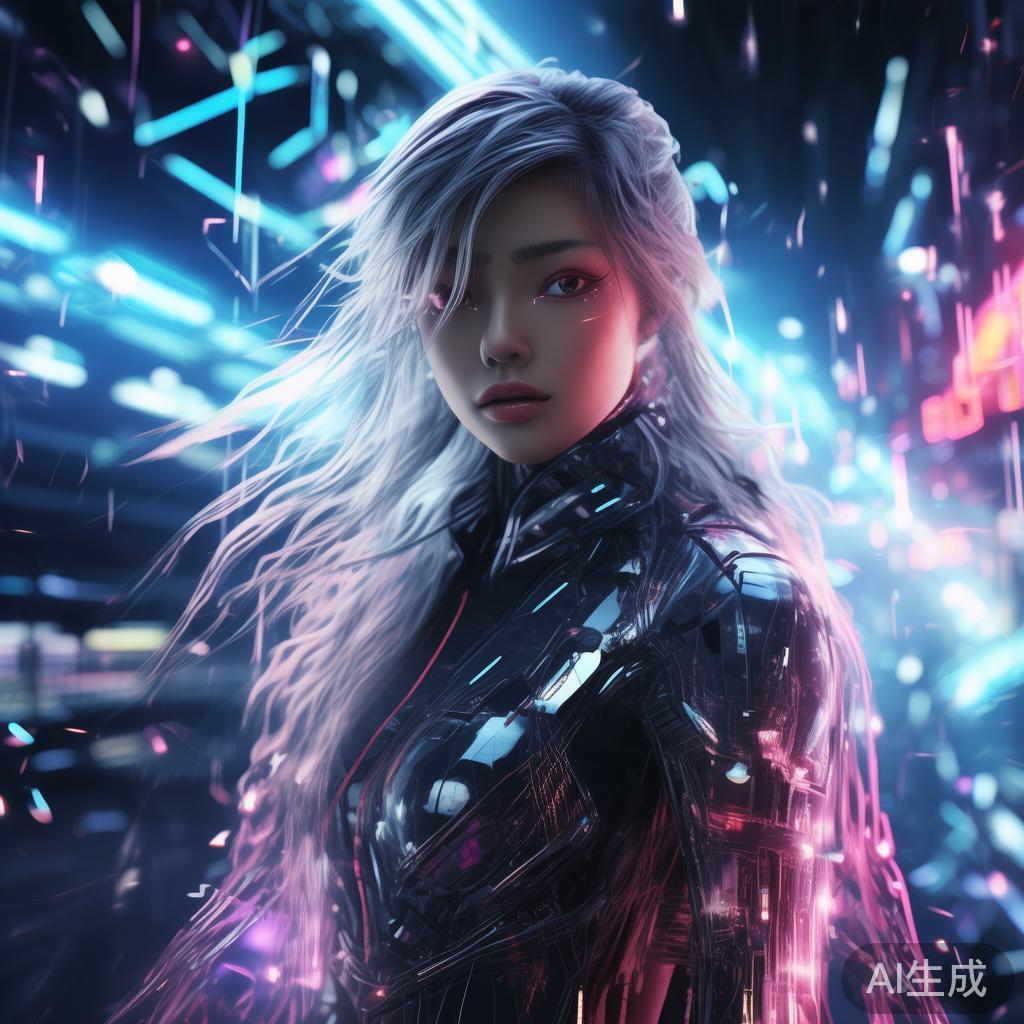 雷电科技动态美女壁纸