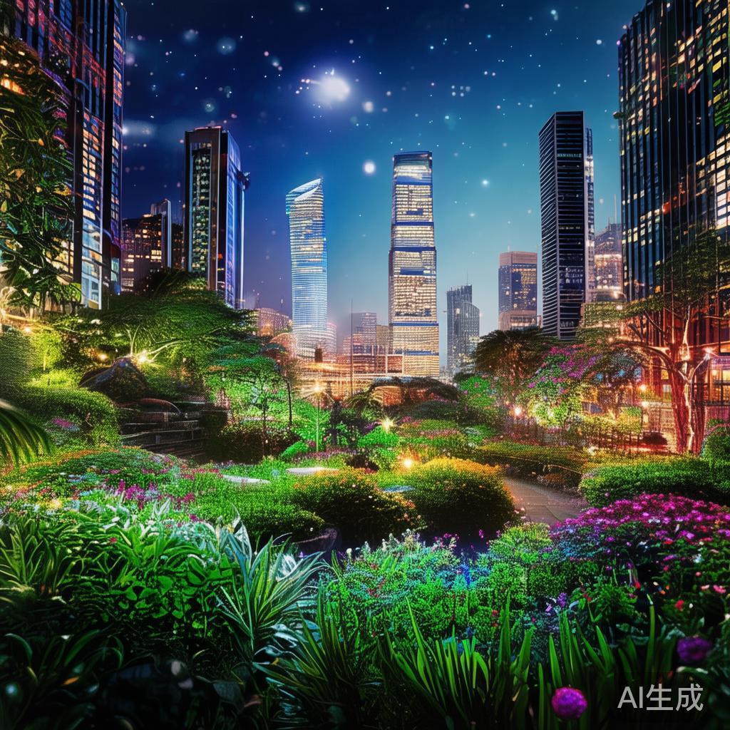 城中花园，手机壁纸的科技之光