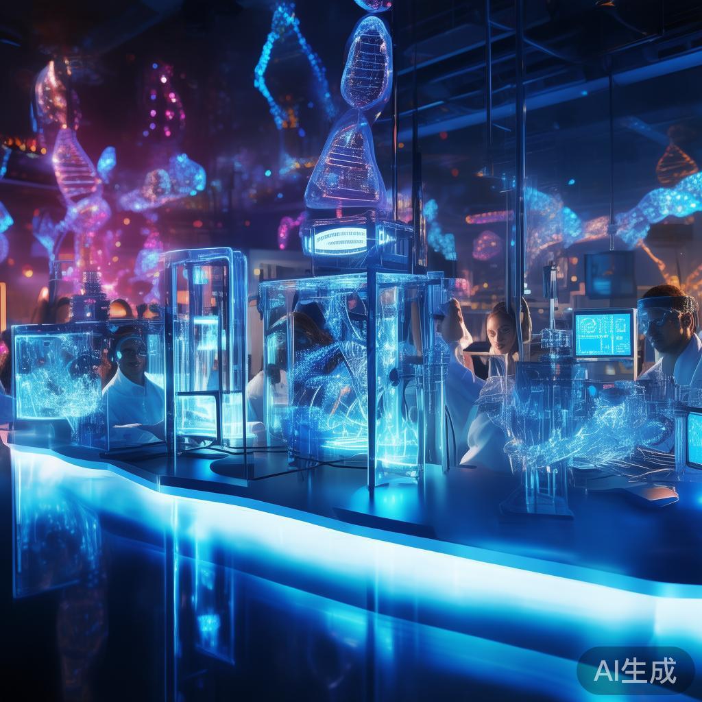 从基因编辑到AI辅助，生物科技动态背景图高清