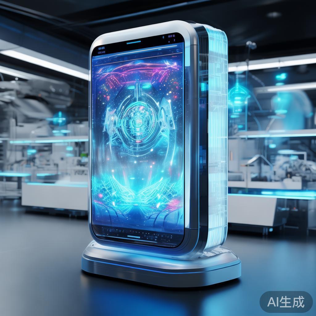 科技动态视图，手机屏幕显示的技术突破